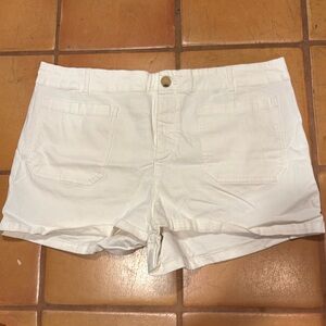 Maeve white demin jean shorts from Anthro. Size 24W and Size 26W - PLUS SIZE